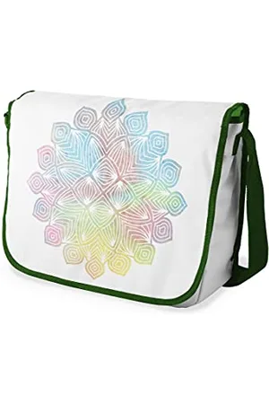 Bonamaison Digitally Printed Messenger School Bag with Khaki Strap for Students, Cross Body Bag, Courier Bag, Shoulder Bag for School, Back to School, Size: 29x36 Cm