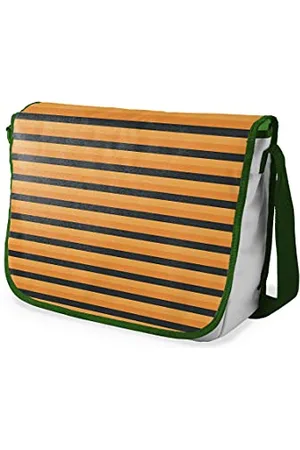 Bonamaison Digitally Printed Messenger School Bag with Khaki Strap for Students, Cross Body Bag, Courier Bag, Shoulder Bag for School, Back to School, Size: 29x36 cm