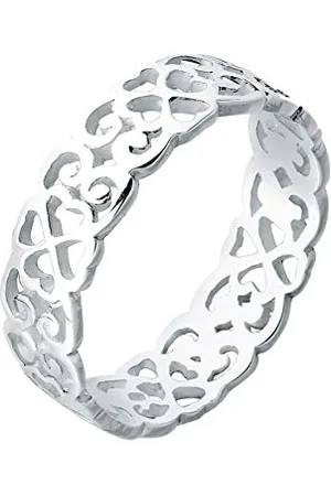 Elli Ring Heart Shamrock Ornament Cut Out 925 Sterling Silver