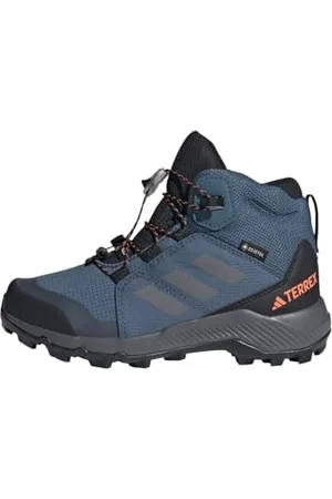 adidas Unisex Terrex Mid Gore-TEX Hiking Shoes, Steel/Grey/Impact Orange, 12 UK