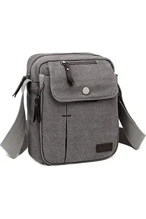 Kono Man Bag Small Canvas Men Shoulder Messenger Bag Multi Pockets Sling Cross Body Satchel Travel Organizer