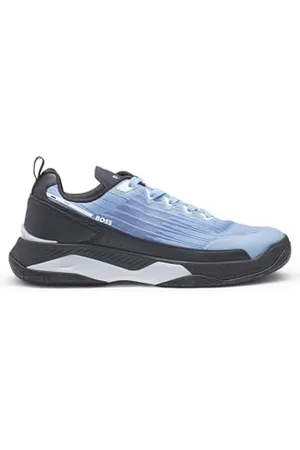 HUGO BOSS Mens Courtstride Tenn Mixed-Material Trainers with Anti-Slip Sole Size 10