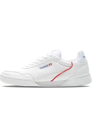 Hummel Unisex Forli Sneaker, White/RED/Blue, 4 UK