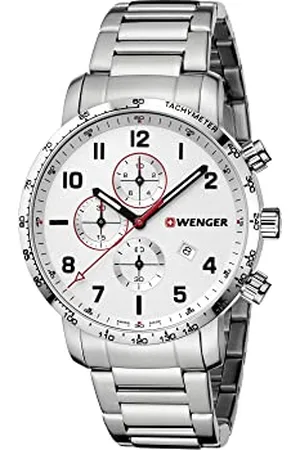 Wenger Mens Chronograph Quartz Watch with Stainless Steel Strap 01.1543.110