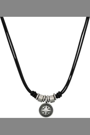 QS by s.Oliver Chain with pendant stainless steel leather men