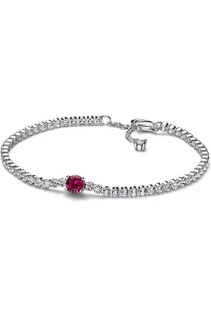 PANDORA Timeless Sterling silver bracelet with cherries jubilee crystal and clear cubic zirconia, 20