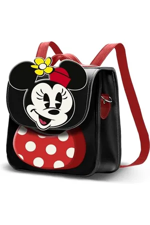 Disney Minnie Mouse Face-Satchel Shoulder Bag-Backpack, Black, 26 x 20 cm