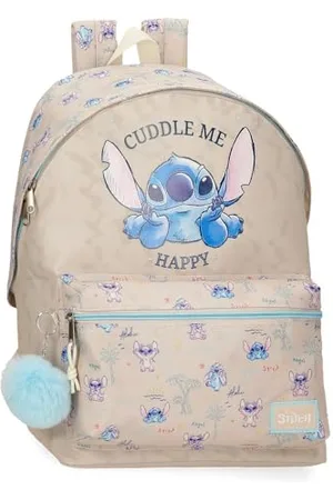 Disney Joumma Stitch Cuddle Me Happy School Backpack Adaptable to Cart 31x44x15cm Polyester, , One Size, School Backpack Adaptable to Trolley