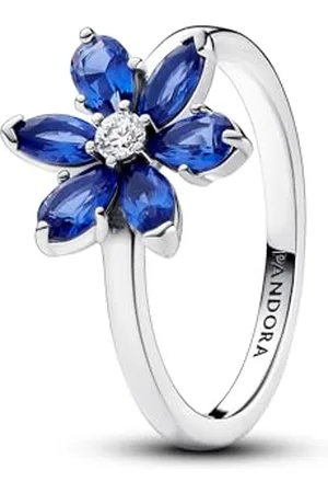 PANDORA Timeless Herbarium cluster sterling silver ring with princess crystal and clear cubic zirconia, 56