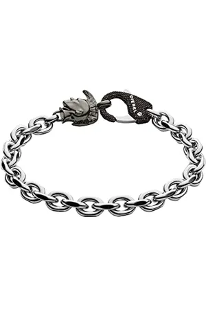 Diesel Bracelet for Men Pillar, 18.5cm Silver Stainless Steel Bracelet, DX1146040