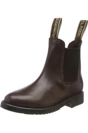 Rhinegold Childs Young Rider COMFEY CLASSIC LEATHER JODHPUR BOOTS - Traditional Horse Riding Boots - No Zip, Easy On/Off, Elastic Sides, Girls and Boys Equestrian Ankle Boots ( , Size EU 36, UK 3)