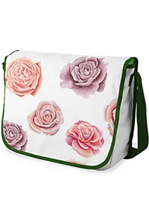 Bonamaison Digitally Printed Messenger School Bag with Khaki Strap for Students, Cross Body Bag, Courier Bag, Shoulder Bag for School, Back to School, Size: 29x36 Cm
