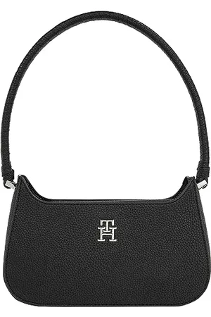 Tommy Hilfiger Women Bag Emblem Shoulder Bag Small, Multicolor (Black), One Size