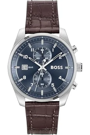 HUGO BOSS Chronograph Quartz Watch for men SKYTRAVELLER Collection with Leather or Stainless Steel strap