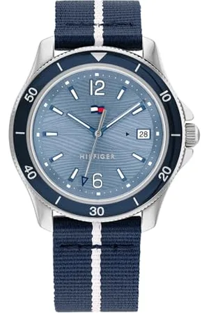Tommy Hilfiger Analogue Quartz Watch for Women with Navy Ocean Plastic Textile Strap - 1782511