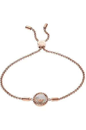 Emporio Armani Bracelet for Women , Length: 165-235mm / Size: 12x12x3mm Rose Gold Stainless Steel Bracelet, EGS2568221