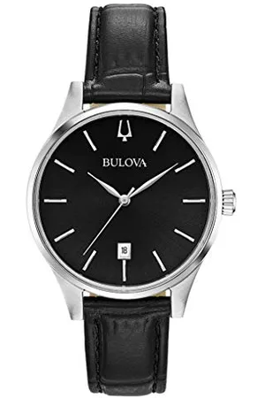 BULOVA Womens Analog Quartz Watch with Leather Strap 96M147
