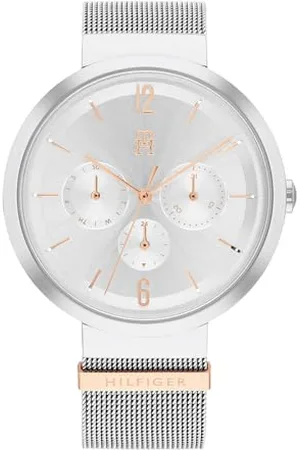Tommy Hilfiger Analogue Multifunction Quartz Watch for Women with Silver Stainless Steel mesh Bracelet - 1782537