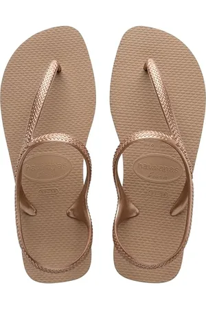 Havaianas Flash Urban, Comfortable, Elegant, and Versatile Sandals, Closed Ankle, Metallic Crossed Straps, Women