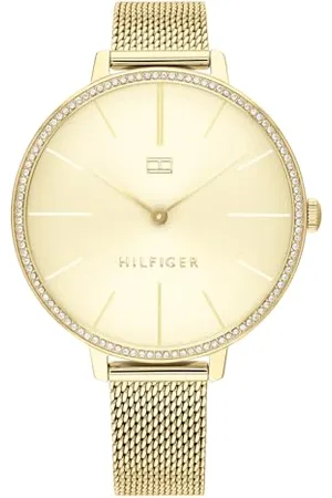 Tommy Hilfiger Analogue Quartz Watch for Women with Gold Colored Stainless Steel mesh Bracelet - 1782114