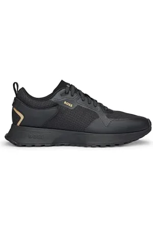 HUGO BOSS Mens Jonah Runn Mesh-Detail Trainers in Mixed Materials Size 5