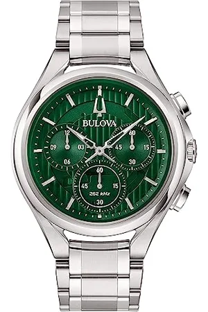 BULOVA Women Chronograph Quartz Watch with Stainless Steel Strap 96A297