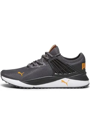 PUMA Unisex Pacer Future Sneaker, Dark Coal Black-Pumpkin Pie, 4 UK