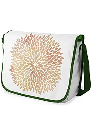 Bonamaison Digitally Printed Messenger School Bag with Khaki Strap for Students, Cross Body Bag, Courier Bag, Shoulder Bag for School, Back to School, Size: 29x36 cm