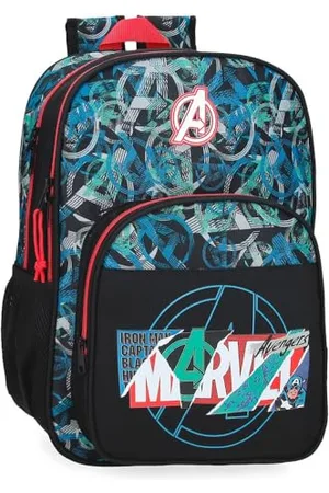 Marvel Joumma Shield School Backpack Black 30x40x13cm Polyester 15.6L, , School Backpack