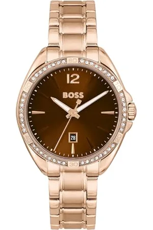 HUGO BOSS Analogue Quartz Watch for Women with Carnation Gold Colored Stainless Steel Bracelet - 1502621