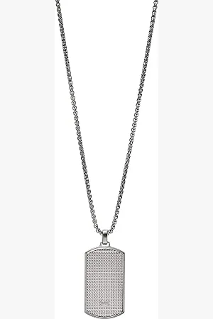 Emporio Armani Necklace for Men Key basics, Length: 525MM, Width: 18.5MM, Height: 32.6MM Stainless Steel Necklace, EGS2986040