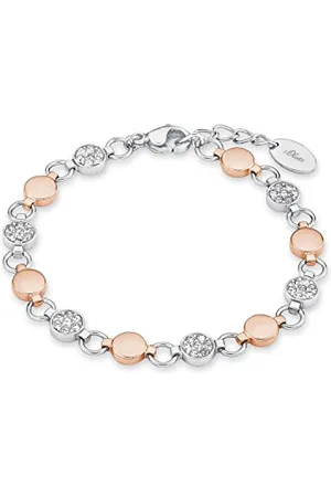 QS by s.Oliver Bracelet stainless steel woman bracelet, with crystal, 18+3 cm, bicolor, comes in jewelry gift box