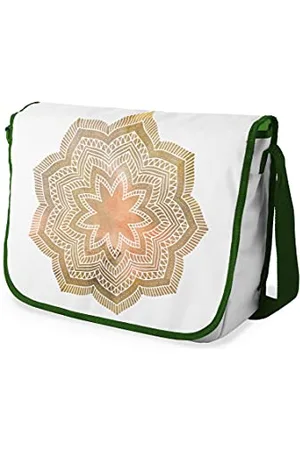 Bonamaison Digitally Printed Messenger School Bag with Khaki Strap for Students, Cross Body Bag, Courier Bag, Shoulder Bag for School, Back to School, Size: 29x36 Cm