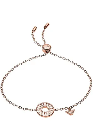 Emporio Armani Bracelet for Women , Inner Length: 160mm + 20mm, Size Round Pendant: 13x13x2mm Rose Gold Sterling Silver Bracelet, EG3458221