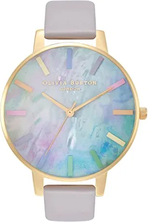 Olivia Burton Analogue Quartz Watch for Women with Grey Leather Strap - OB16RB30