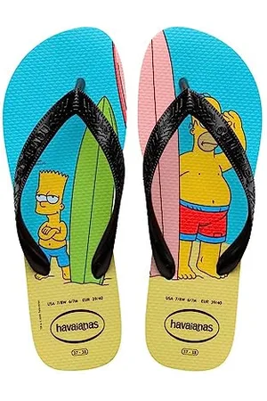Havaianas Simpsons Unisex Adult Flip Flops | Color: Blue/Black | Size: 5 UK