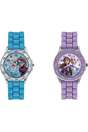 Disney Frozen Girls Analogue Classic Quartz Watch with Rubber Strap FZN9012 & Girl