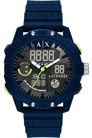 Armani Exchange Watch for Men, Ana-Digi Movement, 46 mm Nylon Case with a Silicone Strap, AX2962