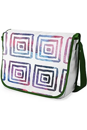 Bonamaison Digitally Printed Messenger School Bag with Khaki Strap for Students, Cross Body Bag, Courier Bag, Shoulder Bag for School, Back to School, Size: 29x36 cm