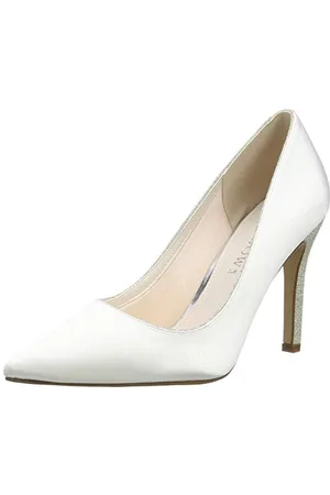 Rainbow Club Kiki - Satin & Silver Fine Shimmer High Heel Shoes, 3