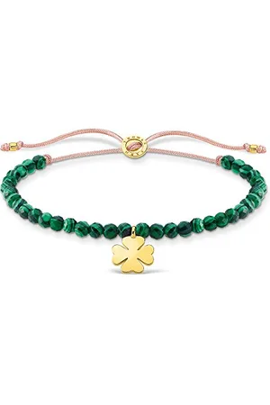 Thomas Sabo Beads with Clover Gold 925 Sterling Silver Bracelet of Length 13-20 cm