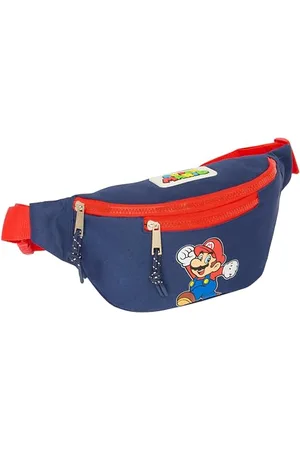 Safta Super Mario World – Waist Bag with External Pocket, Ideal for Youth and Children of Different Ages, Comfortable and Versatile, Quality and Resistance, 23 x 9 x 12 cm, Blue, , Estándar, Casual