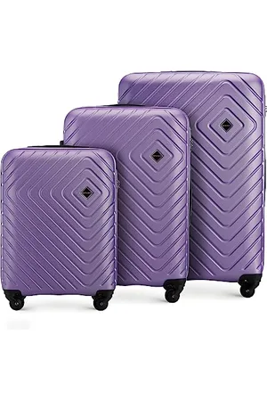 Wittchen Cube line Luggage Set of 3 suitcases Geometric Textured ABS Telescopic Handle Combination Lock 4 Wheels Size (S+M+L)
