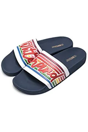 THE WHITE BRAND Unisex Kids Old School Open Toe Sandals, Blue (Navy Navy), 12 UK