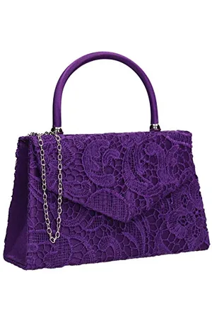 Swankyswans Womens Kendall Lace Smart Elegant Clutch Purple