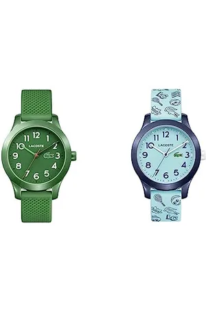 Lacoste Analogue Quartz Watch for Kids with Green Silicone Bracelet - 2030001 & Analogue Quartz Watch for Kids with Turquoise Silicone Bracelet - 2030013