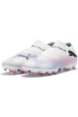 PUMA Unisex Adults Future 7 Pro+ Fg/Ag Soccer Shoes, White- Black-Poison Pink, 7 UK