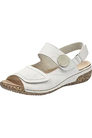 Rieker Women’s Frühjahr/Sommer V7272 Heels Sandals, White (weiss 80), 3 UK