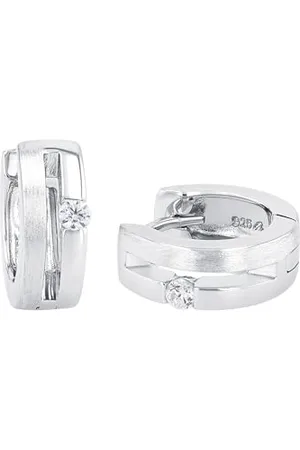 Amor Hoop earrings 925 Sterling woman earrings, with zirconia synth., 1.3 cm, , comes in jewelry gift box
