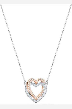 Swarovski Infinity necklace, Heart, White, Mixed metal finish